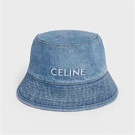 celine denim bucket hat|designer bucket hat with string.